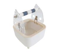 Homyl Parrot Toilet Stand Acrylic Bird Perch with Grinding Wheel Interactive Training Stand Waste Collection for Small And Medium Birds Home Use, Gray