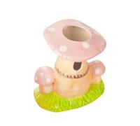 Homyl Pet Water Bottle Stand Pottery Hamster Water Bottle Stand Decorative Mushroom Shape Ornament Lightweight Holder Leakproof Drinking Rack Small Pet Supp, Pink