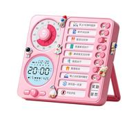 Homyl Time Management Board with Memo Board to Do List Schedule Board List Daily Routine Chart List Message Board Timer PP Material Suitable Fo, Pink