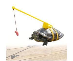 Homyl Turtle Leash Training Walking Harness Adjustable Strap Telescopic Rod Guide Lure System Suitable for Turtle Outdoor Use Pet Activities, Red