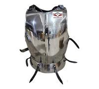HOMYZ Medieval Knight Steel Body Armor Jacket Roman Muscle Plate Cuirass Halloween with Leather Strap