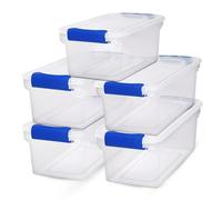 Homz 7.5 Quart, Stackable, 5-Pack, Purple, Clear