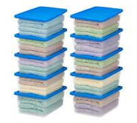 Homz Clear Storage Bin with Lid, Plastic Resin, Blue, X Small-6 Quart