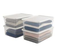 Homz Snaplock Clear Storage Bin with Lid, Small-12 Quart, White, 4 Pack