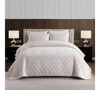 Homzard Velvet Quilt Set Queen Size Bedding Set, Cream White Velvet Comforter, Luxury Bedspreads Queen Size, Cream White Bedding,Soft Lightweight Quilts for All Season