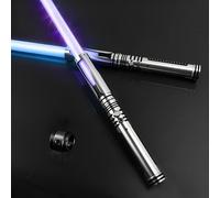 HOMZZZZ Dueling Lightsaber, 2 Pack RGB 15-Color LED Light Sabers with FX Sound & Motion Sensor, USB Rechargeable Lightsabers for Adults Kids Cosplay (33.5inch)