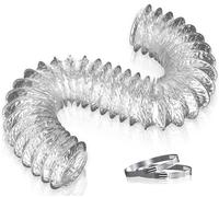 Hon&Guan 100mm / 4 Inch Flexible Aluminium Foil Ventilation Ducting, 3m Vent Hose with 2 Clamps for Tumble Dryer, Grow Tent and Heater