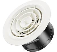 Hon&Guan 125mm Round Adjustable Air Vent with Flyscreen Mesh 5 Inch Closeable Circular Ventilation Grille Vents Cover Indoor for Walls Ceiling