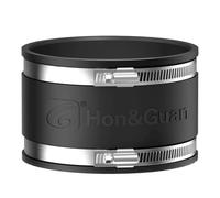 Hon&Guan 150 mm Flexible Rubber Duct Connector with 2 Stainless Steel Clamps, Noise-Reducing, Odorless, Rubber Coupling for Inline Duct Fans, Rigid Pipes, Steel Pipes
