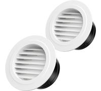 Hon&Guan 2pcs 150mm Round Louvred Air Vents for Wall Ceiling, 6 Inch Extractor Vent Cover Grille with Flyscreen Mesh Shed Vent Duct Vent Tumble Dryer Vent Cover External