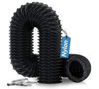 Hon&Guan 75mm Nylon Flexible Ventilation Hose 2.5m 3 Inch Air Ducting with 2pcs Clamps Diesel Heater Extension Pipe (75mm x 2.5m, Black)