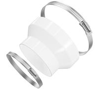Hon&Guan Ducting Reducer 150mm to 100mm with Two Hose Clamps, 6 to 4 inch Extractor Fan Reducer Circular Reducing Joint Duct Pipe Connector Adaptor