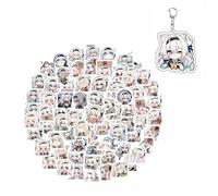 Hon Kai Star Rail Fireflys Stickers Keychain, 70 Pcs Fireflys Figure Vinyl Waterproof Sticker Decals for Party, Water Bottle Scrapbook, Acrylic Key Chain Set