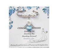 Honaer Something Blue Angel Charm for Bride to Be, Bridal Bouquet Charm, Memory Remembrance Gift on Wedding Day, Memorial Gift for Bride