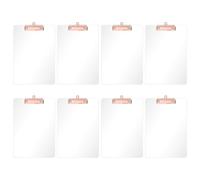 Honagu Acrylic Clear Clipboards, 8.5x11 Plastic Clipboard with Gold Strong Clip Hidden Hanging Hole, A4 Letter Size Clipboards for Nurses, Doctors, Art Student, Teachers,School & Office,Rose Gold 8PC