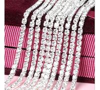 Honbay 10 Yard Crystal Rhinestone Close Chain Trim Sewing Craft 2.5mm Silver Color (Clear)