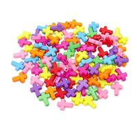 Honbay 100PCS 16x12x4.5mm Assorted Color Acrylic Cross Beads Spacer Beads for Jewelry Making or Craft Projects