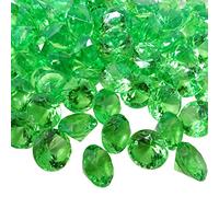 HONBAY 100PCS 20mm Acrylic Faux Diamond Crystal Treasure Gems for Table Scatters, Vase Fillers, Event, Wedding, Bridal Shower, Birthday Decoration Favor, Arts & Crafts and More (Green)