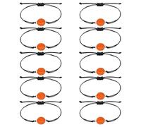 Honbay 10PCS Adjustable Braided Rope Basketball Charms Bracelets Enamel Alloy Basketball Woven Cord Bracelets Inspirational Sports Ball Bracelets for Sport Team Sports Party Favors (A)