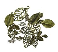 Honbay 18pcs Vintage Bronze Tree Leaf Theme Tone Alloy Charms Finding, Mixed 6 Styles, DIY Jewelry Making Findings for Bracelet Necklace