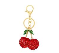Honbay | 1PC Rhinestone Cherry Keychain Sparkling Fruit Cherry with Leaves Keyring in A Box for Bag Purse Wallet Cellphone or Car Pendant