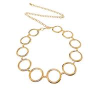 Honbay 1PCS Adjustable Gold Metal Waist Chain Circle Chain Belt for Lady (Total Length: 115cm/1.26yard), Gold, One size