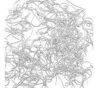 Honbay 200pcs Silver Plated Earring Hooks-18mm, Coil Earring Hooks/Fish Hooks/Ear Wire for DIY Jewelry Making