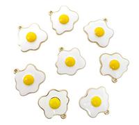 Honbay 20PCS Enamel Alloy Fried Eggs Pendant DIY Craft Jewelry Making Accessory