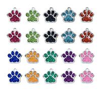Honbay 20PCS Enamel Alloy Glitter Bear Puppy Kitten Footprint Pendants Cute Animal Pet Cat Dog Paw Print Charms Pendants for Earrings Necklaces Bracelets Jewelry Making and DIY Crafts, alloy, No