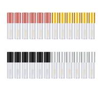 HONBAY 24PCS 1.2ml Mini Reusable Clear Empty Lip Gloss Containers Travel Empty Lip Gloss Bottle Tube Vials for Lipstick Samples, Lip Balms - 4 Colors