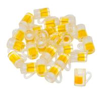 HONBAY 24PCS Plastic Dollhouse Miniature Beer Cup Artificial Mini Resin Drink Mug Charms Pendant Tableware Cup Hanging Ornament for Necklace Earring Bracelet Keychain Jewelry Making or DIY Craft,