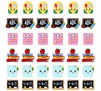 Honbay 36PCS Back to School Flatback Resin Charms School Supplies Slime Charms Stationery Resin Embellishments Cute Cartoon School Stationery Theme Resin Cabochons Decorations - 6 Styles