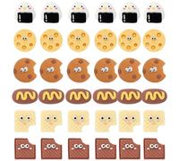 Honbay 36PCS Lifelike Fake Cookies Flatback Resin Charms Resin Cookie Slime Charms Artificial Biscuits Resin Embellishments Imitation Food Resin Cabochons Crafts Jewelry Making Accessories - 6 Styles,