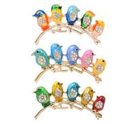 Honbay 3PCS Colorful Little Birds Brooch Pins Enamel Alloy Sparkling Rhinestones Cute Animal Birdie Brooches Little Birds Breastpin Lapel Pins Hat Scarf Shawl Sweater Cardigan Clips