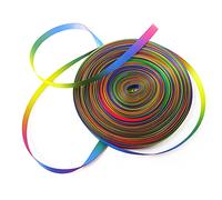Honbay 50 Yards Double Side Colorful Satin Ribbon Gradient Rainbow Printed Polyester Ribbon for DIY Clothing Holiday Wedding Decoration Handcraft (9mm)