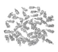 Honbay 50PCS Antique Silver Alloy Buddhist Prayer Pendant Religious Praying Hands Charms Pendant for Jewelry Making and DIY Crafts