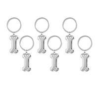 Honbay 6PCS Metal Dog Bone Keychains Mini Bone Shaped Key Rings Keyfob for Bag Purse Wallet Cellphone or Car Pendant, Silver