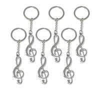 Honbay 6PCS Metal Musical Note Music Symbol Key Rings Keyfob Keyrings Keychains for Decoration