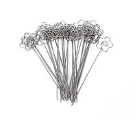 Honbay DIY Flower Shape Ring Loop Craft Wire Clip Table Card Note Photo Memo Holder Metal Clamp Clay Cake Decoration Accessories, 30 Piece