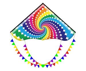 HONBO Delta Kites for Adults and Kids,Easy Flyer Large Kites with 2x11.5ft Detachable Tails, The Easiest Single Line Beach Kite, Comes with 200ft String Kite Handle (Lollipop)