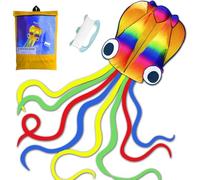 HONBO Huge Rainbow Soft Octopus Kite for Kids and Audlts- Large Kite with Long Tail and 200ft line,Easy to Fly kites for chlidren
