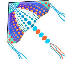 HONBO Large Kites for Kids & Adults,Beginner Kites for Boys & Girls, Easy to Fly Beach Kite Gaint, kite for kids ages 4-8,Easy to Fly Kite (Dots)