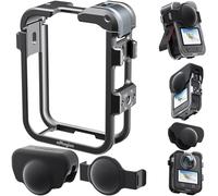 Honbobo Metal Frame Case for DJI Osmo 360, Protective Frame Cage + Dual Lens Cap + Single Lens Cover, Horizontal Vertical Cage Accessories for DJI Osmo 360 (Silver)