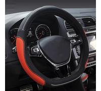 HONCENMAX D Type Steering Wheel Cover - Flat Bottom Car Steering Wheel Protector for Men Women D Cut Shaped Diameter 38cm(15") PU Leather Orange
