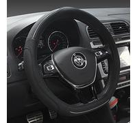 HONCENMAX D Type Steering Wheel Cover - Flat Bottom Car Steering Wheel Protector for Men Women D Cut Shaped Diameter 38cm(15") PU Leather Black