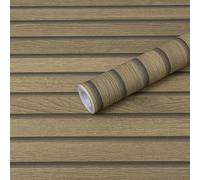 Honcet Wood Panel Wallpaper Oak, Self Adhesive Wallpaper Wood Effect 60x600cm, Sticky Back Plastic Slat for Walls Furniture, Removable