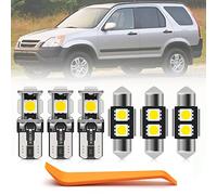Hon'da CR-V CRV 2002 2003 2004 2005 2006 White LED Interior Light Bulbs Kit for Map Dome Trunk Dome License Plate Lights 6000K Super Bright Interior Bulbs Package +