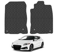 Honda CR-Z (2010-2016) Rubber Car Mats Accessories Tailored Fit Compatible Accessory Waterproof Protection Non-Slip Floor Mats Full Coverage Durable Front Set Coverage with Clips