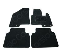 Honda CRV 2012 Onwards 4 Piece Set with 4 Clips Car Mats UK-Made Tailored Fit Carpet Floor Mats Full Coverage Compatible Accessory Black Trim