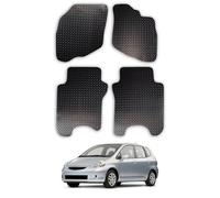 Honda Jazz (2002-2008) Heavy Duty Thick Rubber Car Mats Accessories Tailored Fit Front Rear Set Compatible Accessory Waterproof Durable Non-Slip 5mm Full Coverage Protection
